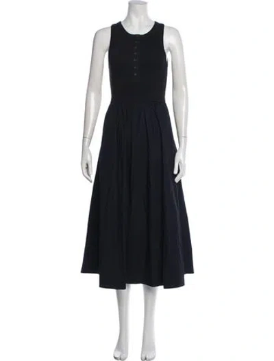 Pre-owned Me+em Crew Neck Midi Length Dress W/ Tags In Blue