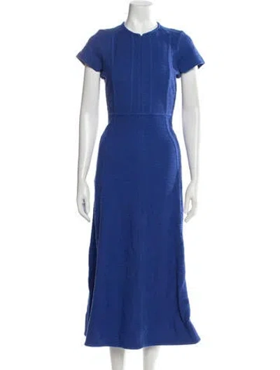 Pre-owned Me+em Crew Neck Midi Length Dress W/ Tags In Blue