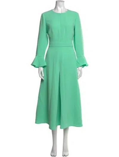 Pre-owned Me+em Crew Neck Midi Length Dress W/ Tags In Green