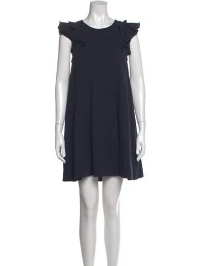 Pre-owned Me+em Crew Neck Mini Dress In Black