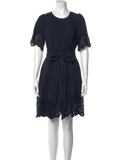 Pre-owned Me+em Crew Neck Mini Dress In Blue