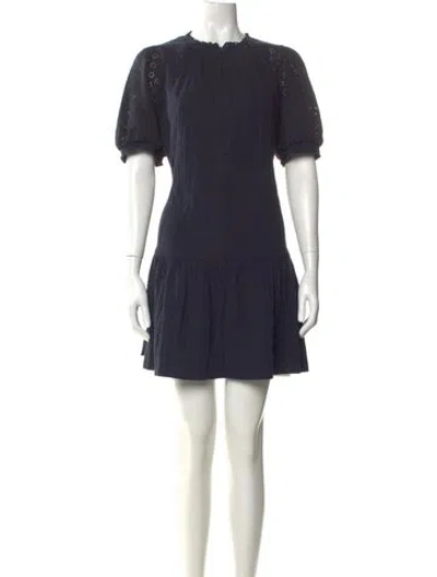 Pre-owned Me+em Crew Neck Mini Dress In Blue