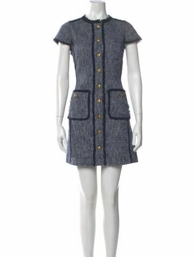 Pre-owned Me+em Crew Neck Mini Dress In Blue