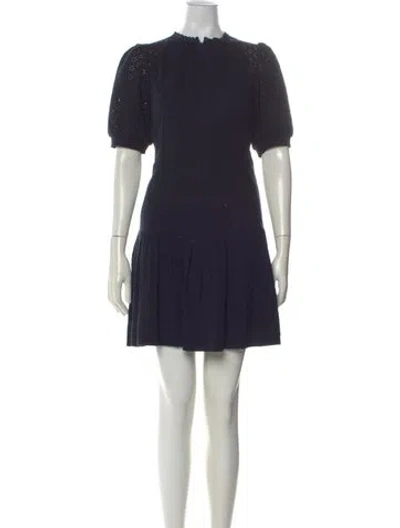 Pre-owned Me+em Crew Neck Mini Dress In Blue