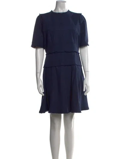 Pre-owned Me+em Crew Neck Mini Dress In Blue