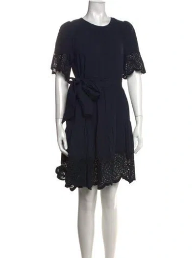 Pre-owned Me+em Crew Neck Mini Dress In Blue