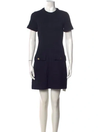 Pre-owned Me+em Crew Neck Mini Dress In Blue