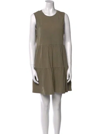 Pre-owned Me+em Crew Neck Mini Dress In Green