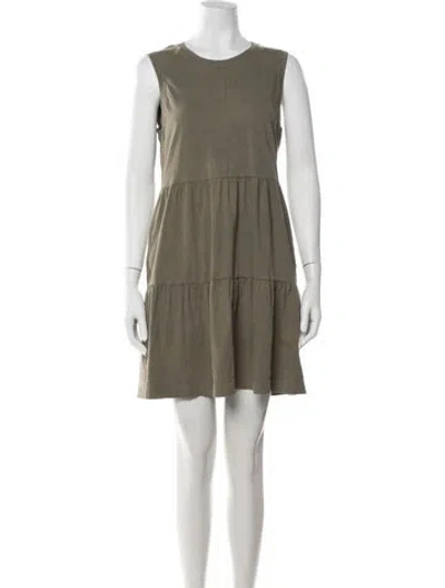 Pre-owned Me+em Crew Neck Mini Dress In Green