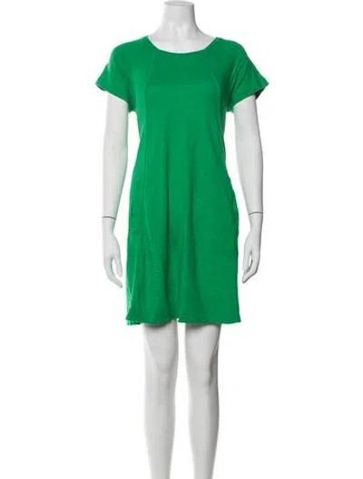 Pre-owned Me+em Crew Neck Mini Dress In Green
