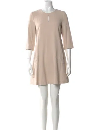 Pre-owned Me+em Crew Neck Mini Dress In Neutral