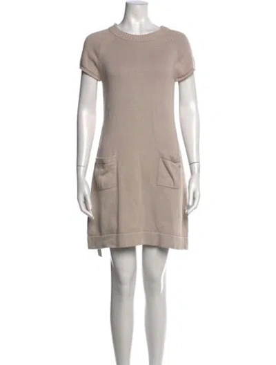 Pre-owned Me+em Crew Neck Mini Dress In Neutral