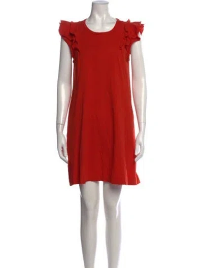 Pre-owned Me+em Crew Neck Mini Dress In Orange