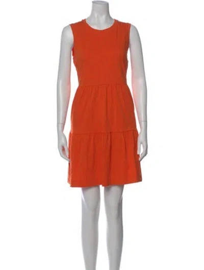 Pre-owned Me+em Crew Neck Mini Dress In Red