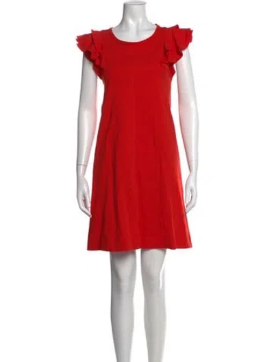 Pre-owned Me+em Crew Neck Mini Dress In Red