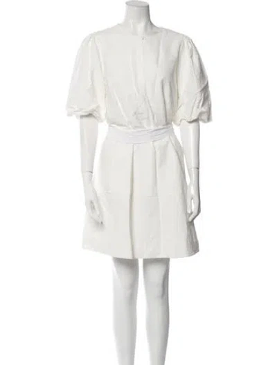 Pre-owned Me+em Crew Neck Mini Dress W/ Tags In White