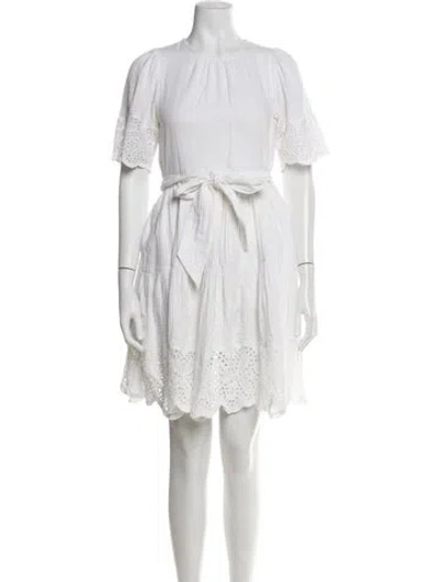 Pre-owned Me+em Crew Neck Mini Dress In White