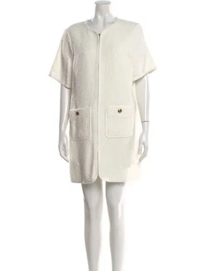 Pre-owned Me+em Crew Neck Mini Dress In White