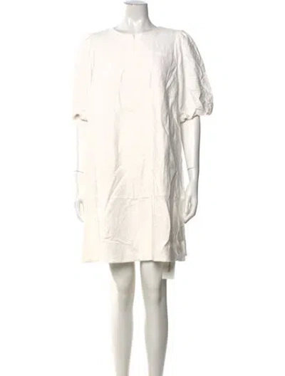 Pre-owned Me+em Crew Neck Mini Dress In White