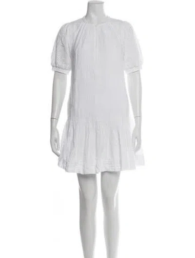 Pre-owned Me+em Crew Neck Mini Dress In White