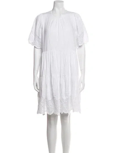 Pre-owned Me+em Crew Neck Mini Dress In White