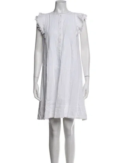 Pre-owned Me+em Crew Neck Mini Dress In White
