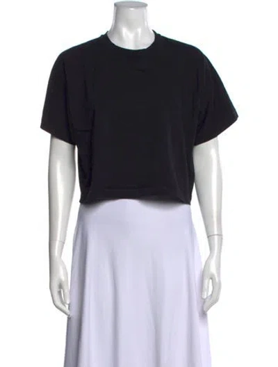 Pre-owned Me+em Crew Neck Short Sleeve Crop Top In Black