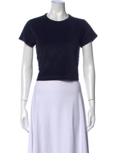 Pre-owned Me+em Crew Neck Short Sleeve Crop Top W/ Tags In Blue