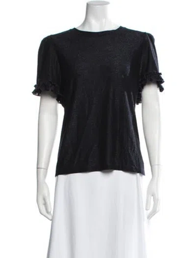 Pre-owned Me+em Crew Neck Short Sleeve Top In Blue