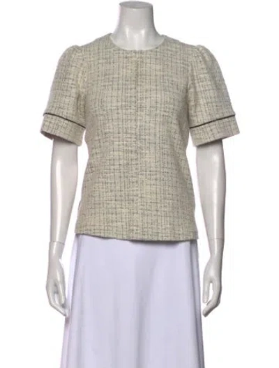 Pre-owned Me+em Crew Neck Short Sleeve Top In Neutral