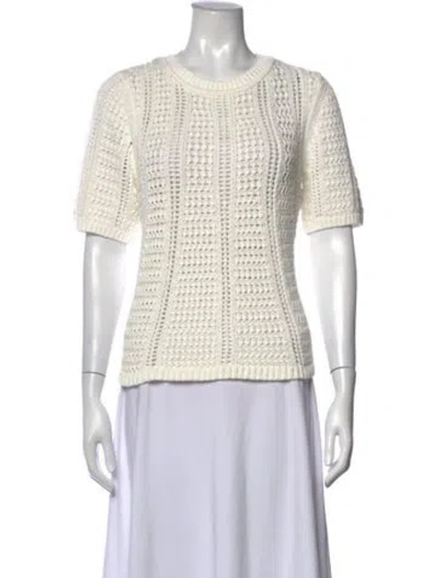 Pre-owned Me+em Crew Neck Short Sleeve Top In Neutrals