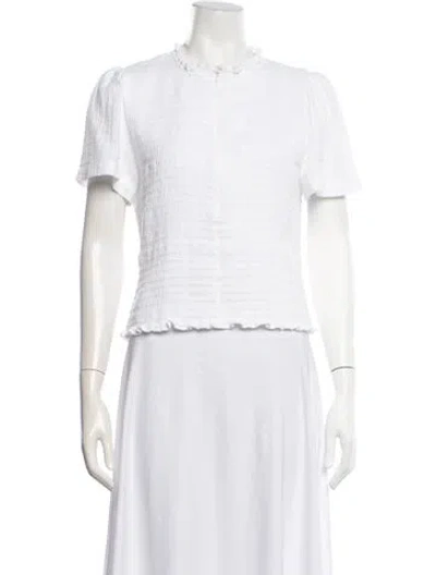 Pre-owned Me+em Crew Neck Short Sleeve Top In White