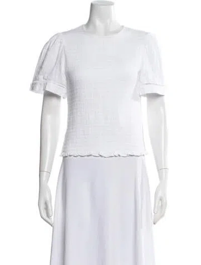 Pre-owned Me+em Crew Neck Short Sleeve Top In White