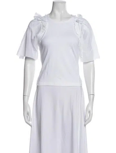 Pre-owned Me+em Crew Neck Short Sleeve Top In White