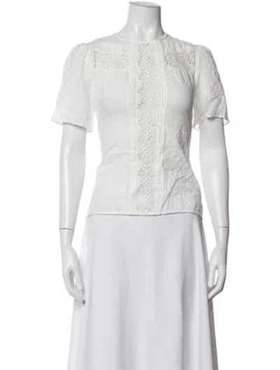 Pre-owned Me+em Crew Neck Short Sleeve Top In White