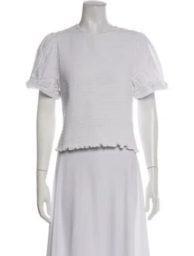 Pre-owned Me+em Crew Neck Short Sleeve Top In White