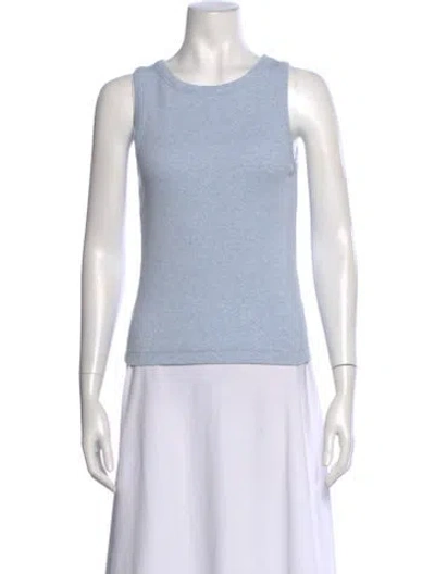 Pre-owned Me+em Crew Neck Sleeveless Top In Blue