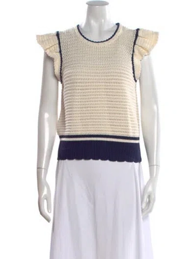 Pre-owned Me+em Crew Neck Sleeveless Top In Neutral
