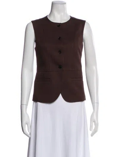 Pre-owned Me+em Crew Neck Sleeveless Top W/ Tags In Brown