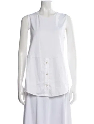 Pre-owned Me+em Crew Neck Sleeveless Top W/ Tags In White