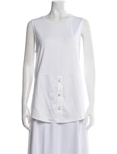 Pre-owned Me+em Crew Neck Sleeveless Top W/ Tags In White