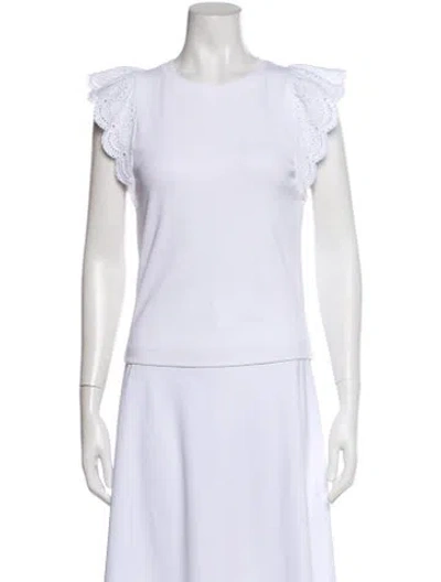 Pre-owned Me+em Crew Neck Sleeveless Top In White