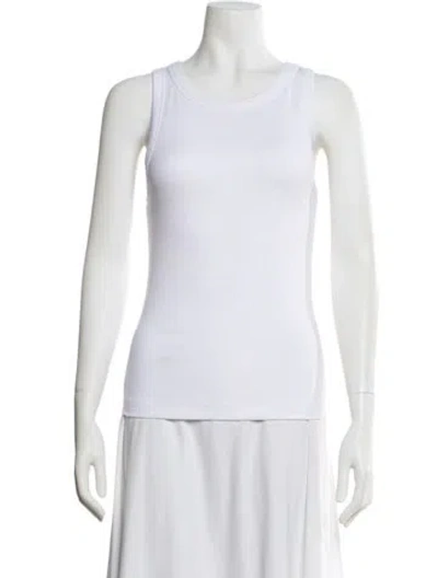 Pre-owned Me+em Crew Neck Sleeveless Top In White