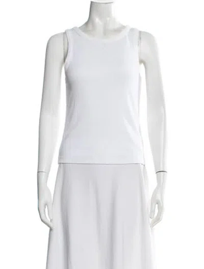 Pre-owned Me+em Crew Neck Sleeveless Top In White