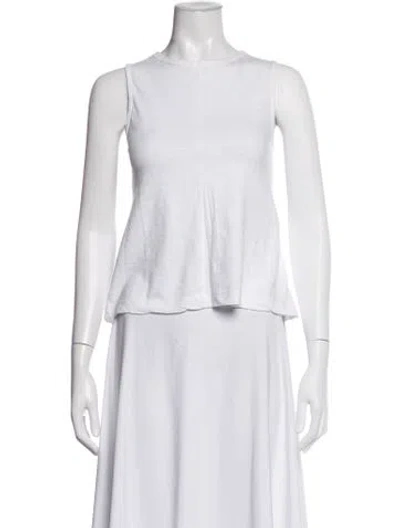 Pre-owned Me+em Crew Neck Sleeveless Top In White