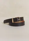 Me+em Croc-embossed Leather Belt In Chocolate