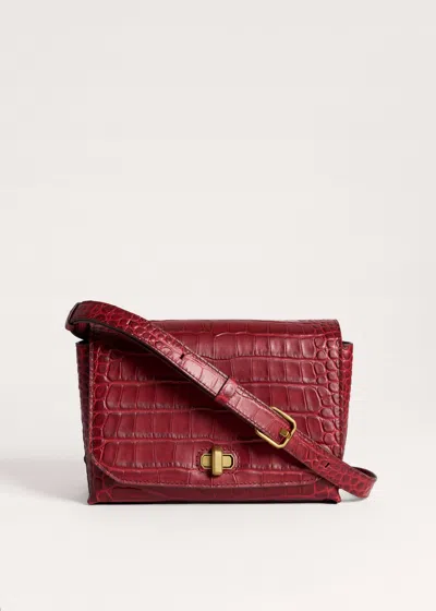 Me+em Croc Print Clutch + Crossbody Bag Ultra Red