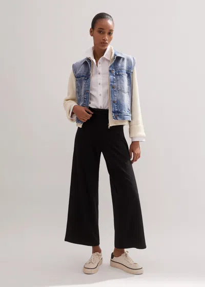 Me+em Crop Palazzo Pant In Black
