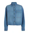 Me+em Cropped Denim Shirt In Blue