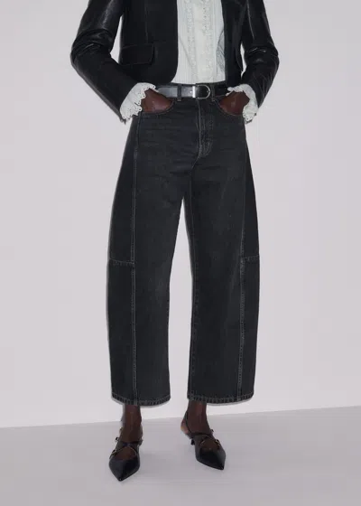 Me+em Cropped Exaggerated Taper Jean Black Wash